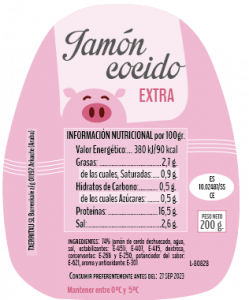 Modelo etiqueta Jamón cocido ELIKA Fundazioa